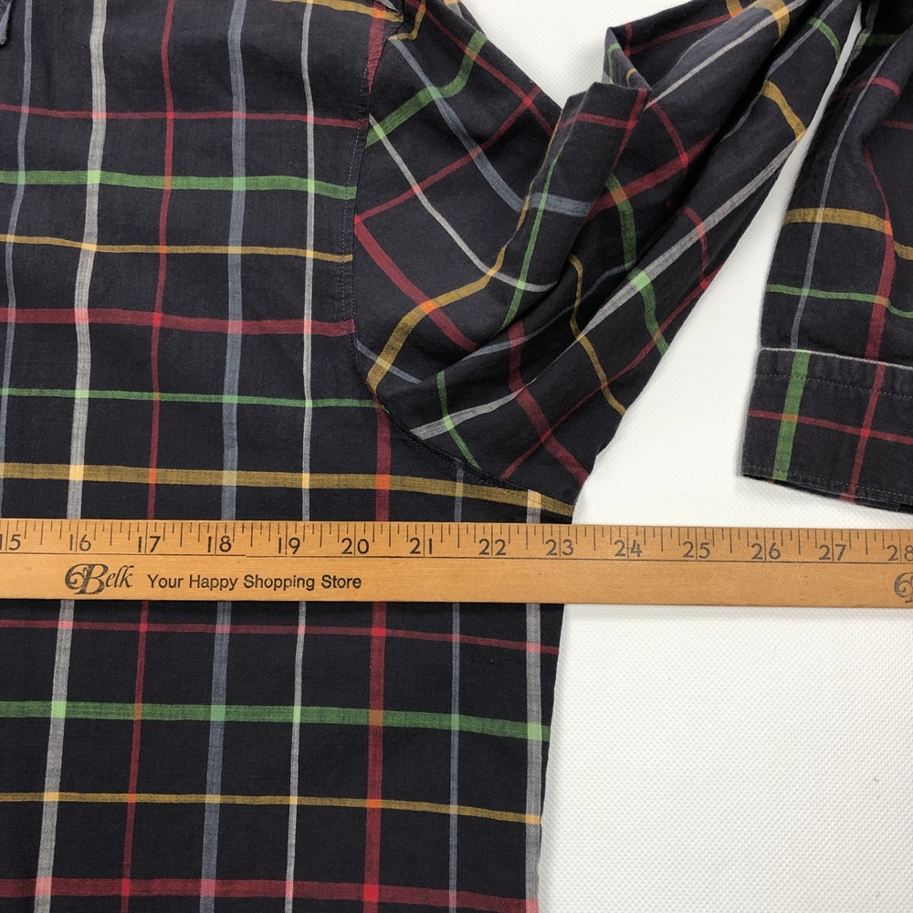 Johnnie-O Featherweight Mens Large Charcoal Plaid Button Down Shirt JMWL7400 - Picture 6 of 10